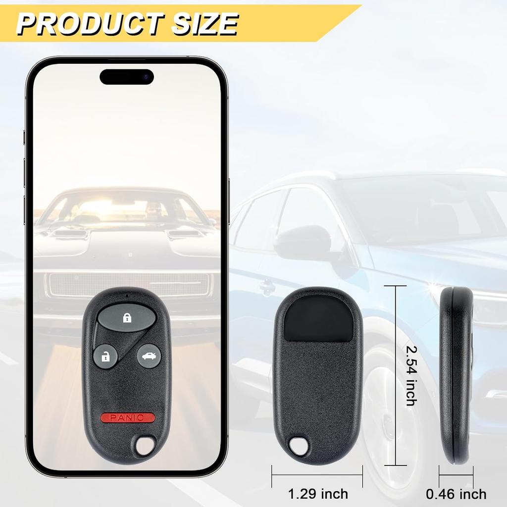 Key Fob Replacement for 1998-2002 Honda Accord/ 1999-2003 Acura TL Car Keyless Entry Remote Control, KOBUTAH2T, 4 Buttons