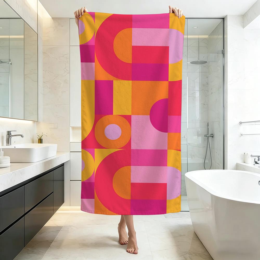 Minimal B-Bauhaus geometricS Towel Five-Star Hotel Quality Eco-Friendly Ultra Soft Thick Towels & Beach Towels