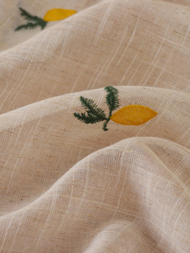 Linen Embroidery Pineapple with Fringe Short Curtain Blockout Curtain Bedroom Floating Window Curtain Kitchen Partition Curtains