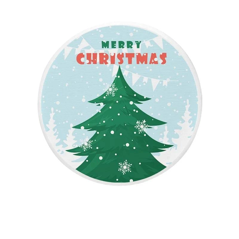 Diatomite Absorbent Coasters Christmas Decoration Anti-slip High-Temperature cup mat Heat Insulation Hot pad Dining Table Decor