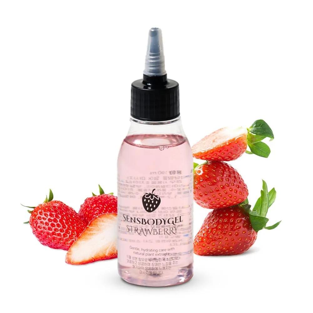 Sense Body Gel Strawberry 100ml, a refreshing strawberry-scented water-soluble massage gel