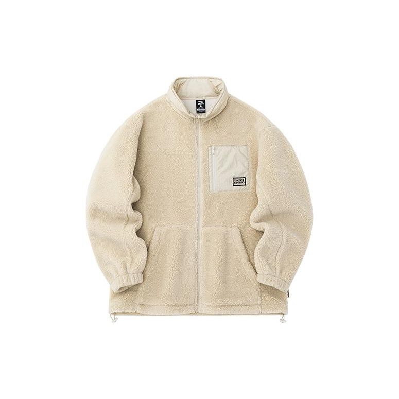 Anta Men's Stand Collar Fleece Jacket Beige 952238611-1