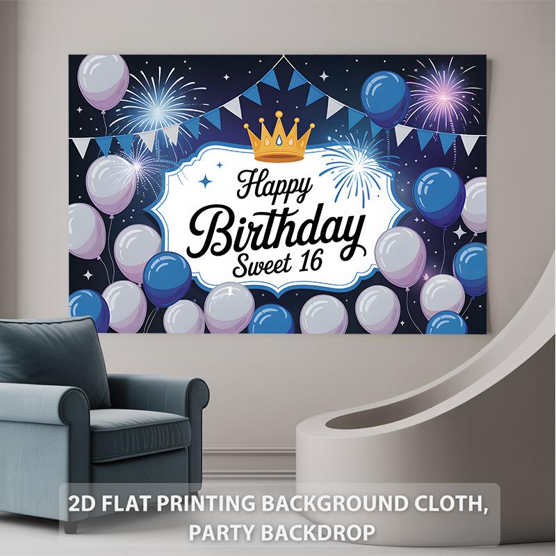 1pc Photography Happy Birthday Backdrop - Celebration Decor