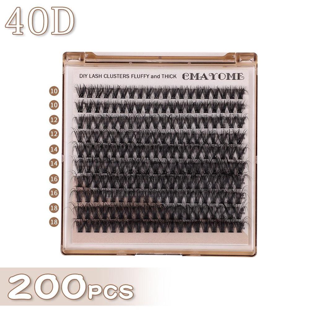 European-American D-Curl Cluster False Eyelashes: 10-18mm Natural, Dense, DIY Segments