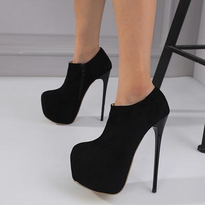Fashion Liyke Sexy Party Nightclub Strip Pole Dance Shoes Spring Autumn Solid Round Toe Zip 16CM Super High Heels Women Platform Pumps