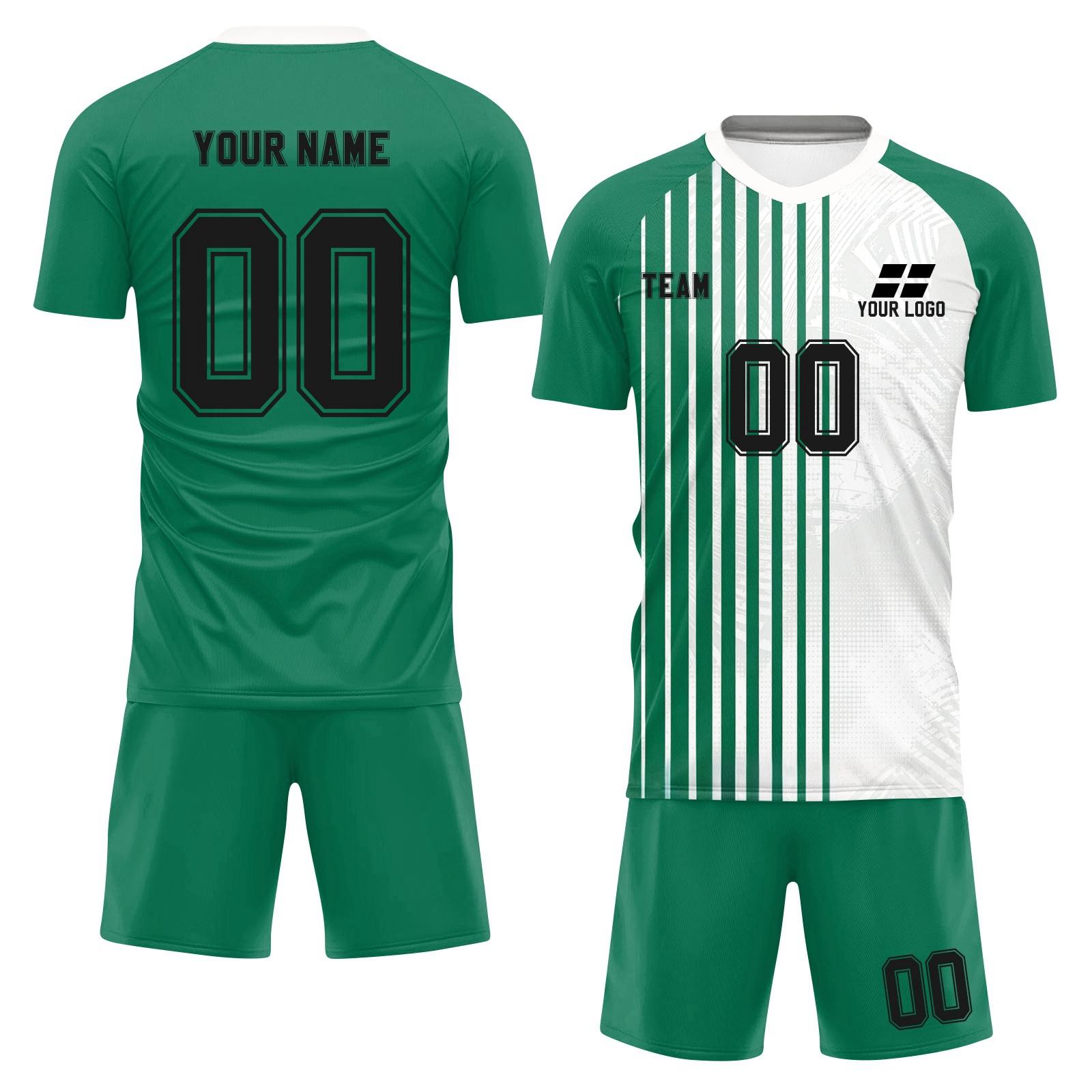 

Personalised Shirts Kit Mens Girls With Name Number Custom Football Jerseys For Boys Training Suit 16 зелёный
