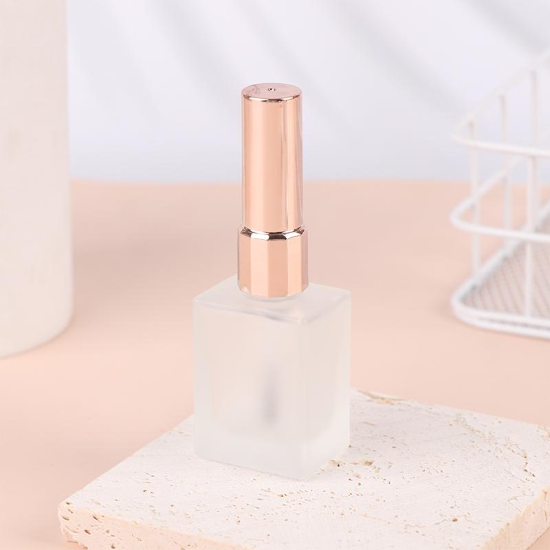 15Ml Empty Frosted Round Nail Polish Bottle With Portable Brush Nail Art Container Glass Nail Oil Bottles Light-Resistant