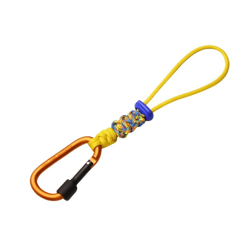 1pc Multifunctional Outdoor Camping Accessory, Durable Braided Rope Keychain with Anti-Loss Strap and Water Bottle Hook Hiking