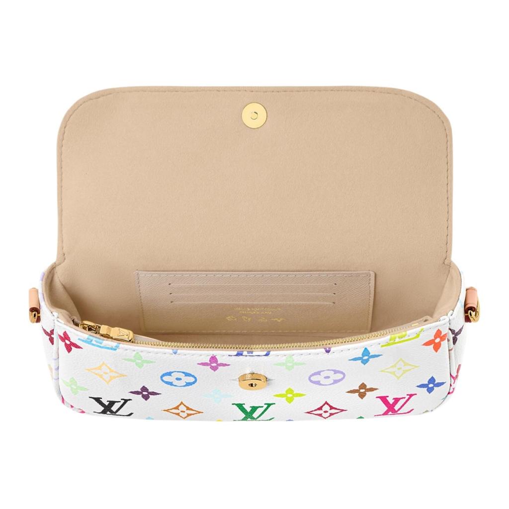 LOUIS VUITTON Takashi Murakami Collaboration Coated Canvas Wallet, Crossbody Bag, Shoulder Bag Women's White M27492