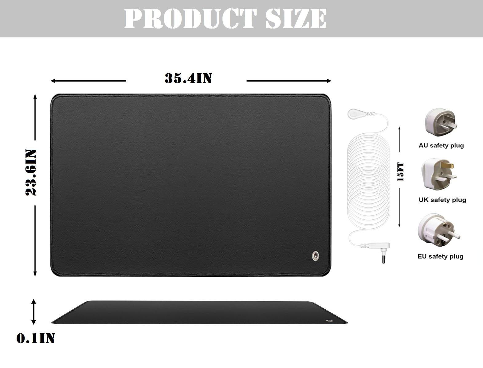 

Заземляющий коврик для заземления, коврик для домашних животных 23,6x35,4 дюйма, заземляющий терапевтический коврик для настольной мыши, коврик для ног со шнуром AU Plug чёрный