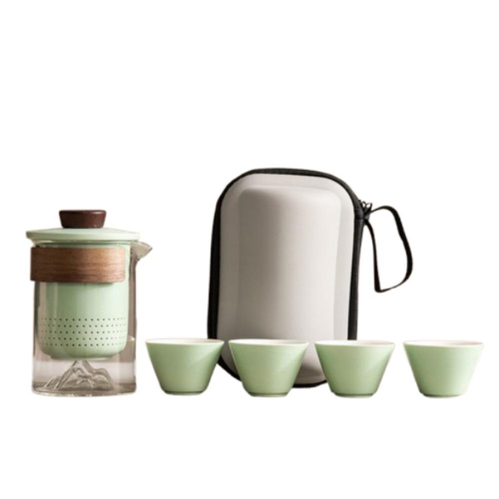 with tea strainer Travel Ceramic Teapots Chinese Style Mini Tea Cup Set  Teas Brewing Utensils