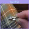 Radiant White Topaz Engagement Ring With Leaf And Flower Design For Women In Size 6-10