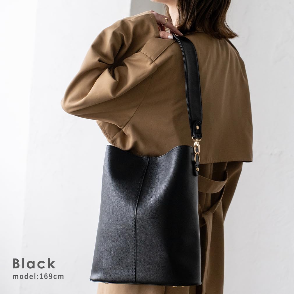 VITAFELICE Vertical Tote Bag Women's One-Handle 2-Way (inb-10129p) (Black)
