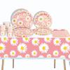 Small Daisy Disposable Tableware for Birthday Party Decorations