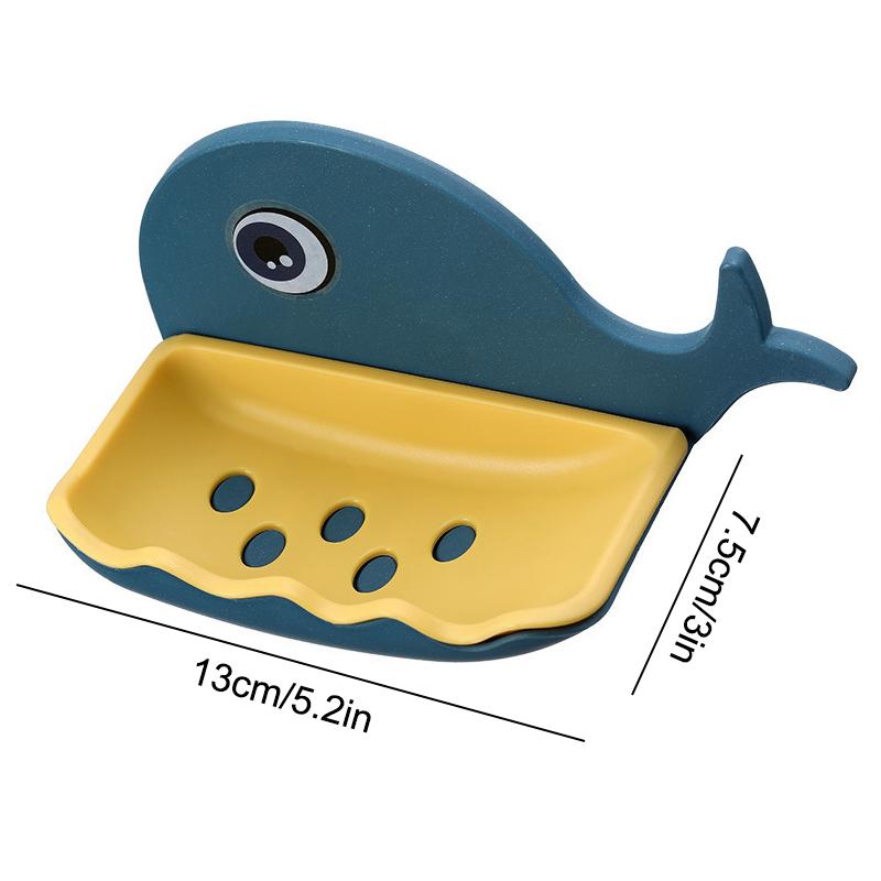 Cartoon Soap Box Drain Soap Holder Box Bathroom Shower Soap Holder Sponge Storage Container Plate Tray Bathroom Accessories