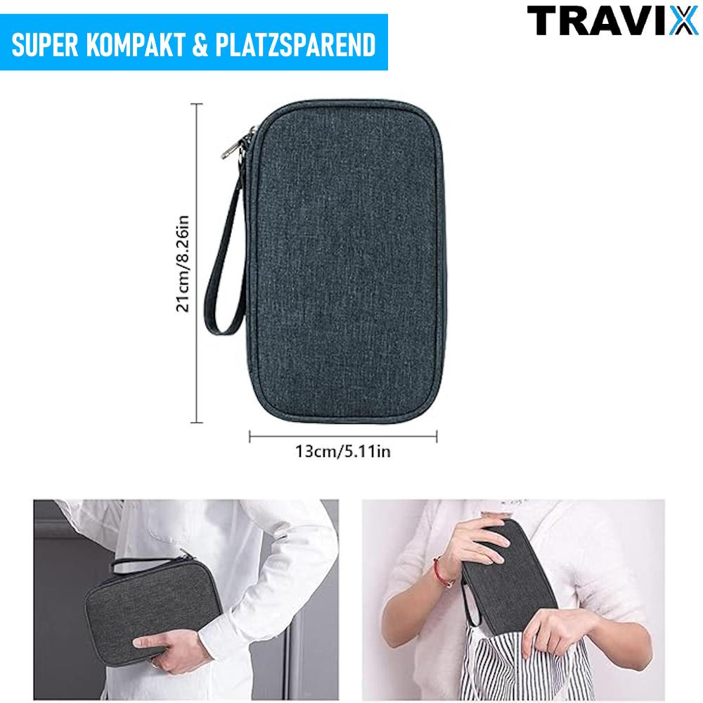 TRAVIX Kabel Organizer Tasche Aufbewahrungstasche Kabeltasche Reise Zubehör