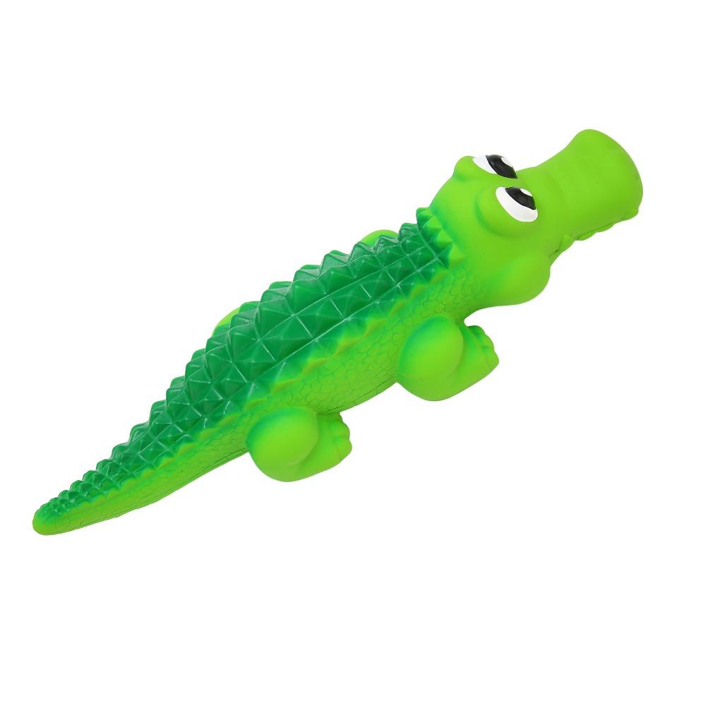 Premium Latex Squeaky Dog Alligator Toy Interactive Dog Training Toy  Indoor Daily Playtime