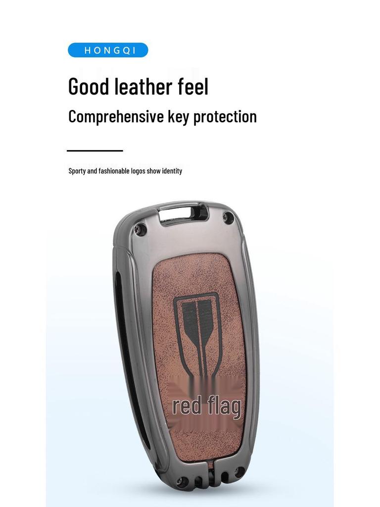Hongqi H5/H9 Key Cover: EHS9 Metal Car Key Shell with Buckle for Men.