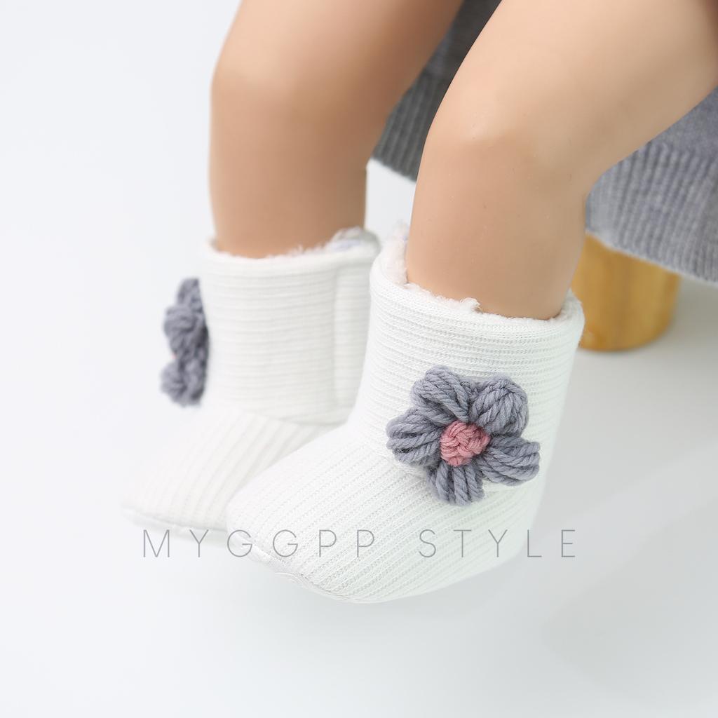 MYGGPP Elegantné malé kvetinové čižmy pre bábätká Čižmy do snehu Čižmy pre bábätká Topánky pre batoľatá Topánky pre batoľatá Bavlnené čižmy