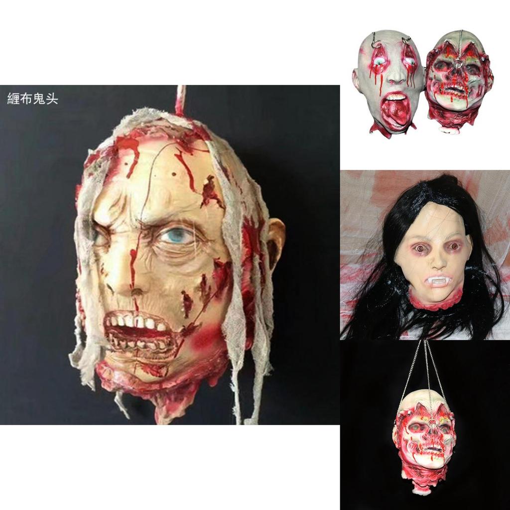 Halloween Simulation Horror Zombie Skull Head Props For Spooky Scene Decor