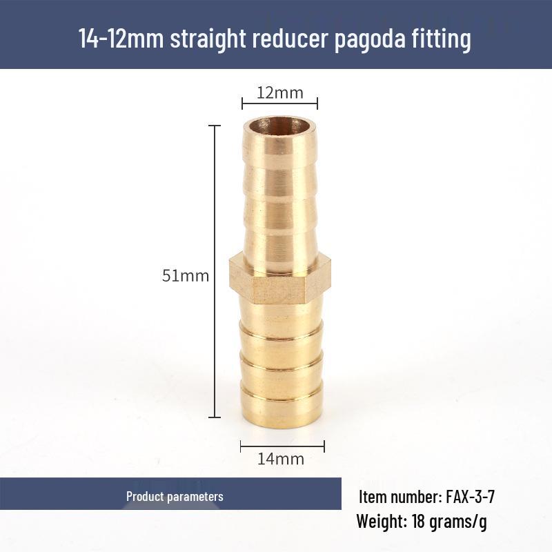 Brass Reducing Pagoda Plug for Hose Fitting - Converts 4mm To 19mm Diameters
