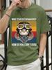 Gato Make Echo Oscar Whisky Estampas Camisetas Femininas Verão Algodão Manga Curta Camiseta Gola O Confortável Soltas Tops Roupas Básicas