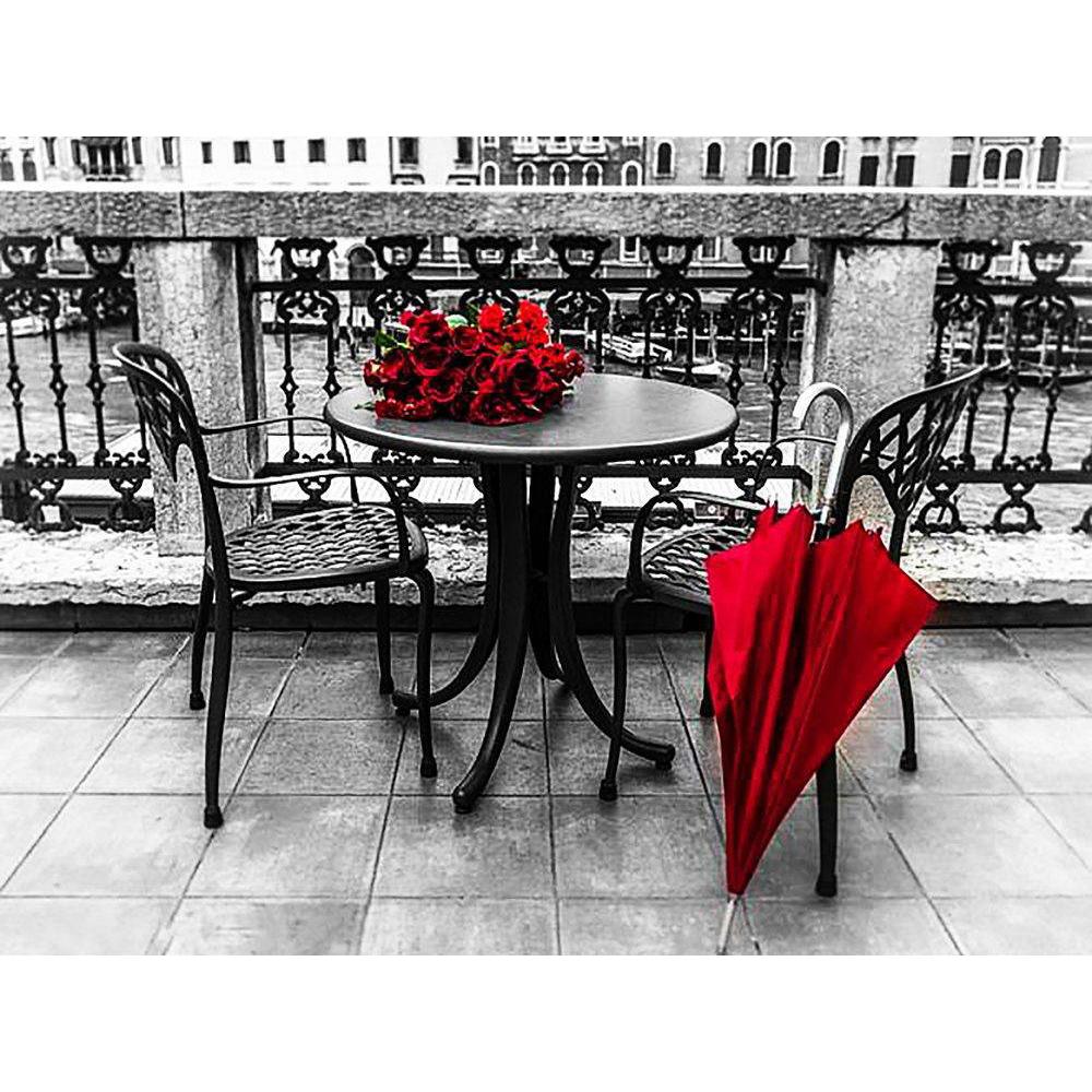 5D Diy Diamond Painting Black Red Landscape Full Round Drill Rhinestones Pictures Embroidery Rose Flower