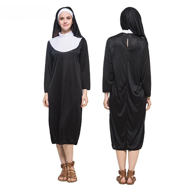 

Women s Christmas Priest Cosplay Costume: Adult Pastor Robe & Monk Suit Large