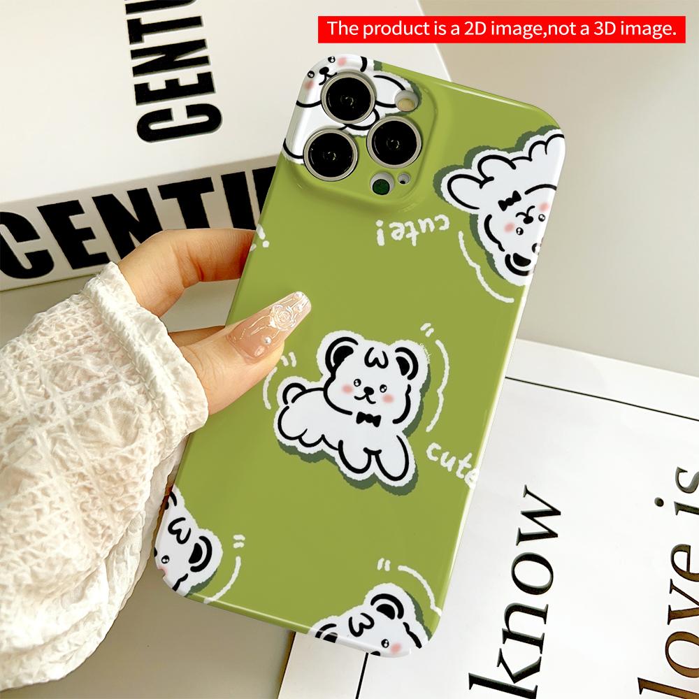 Cute Bear Pattern Phone Case All inclusive film hard phone case, compatible with iPhone 18 Pro Max 17 16 15 14 13 12 11