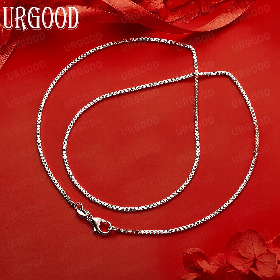 925 Sterling Silver Fashion Square Necklace - Banquet Gift Jewelry