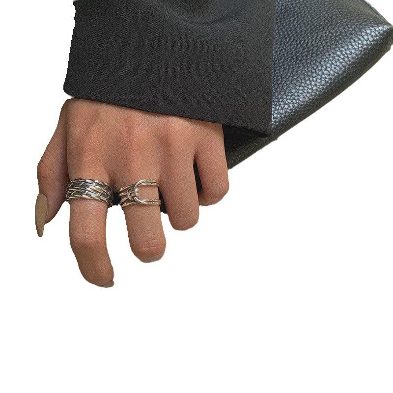 S925 Sterling Silver Roman Numeral Open Ring for Women - Trendy, Retro, and Stylish