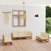 Day and Night - Day and Night Garden Furniture Set 7 Pieces and Cushions Solid Pine Wood