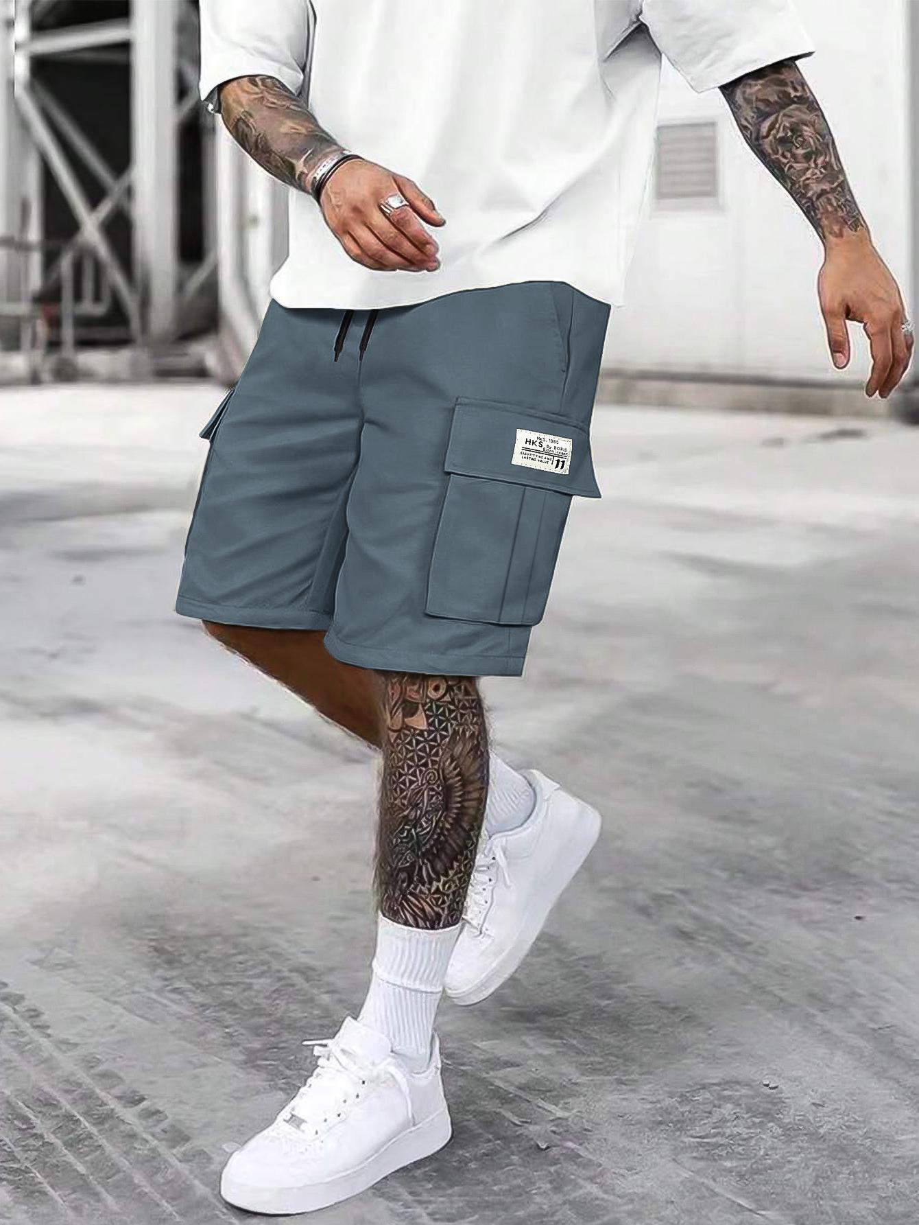 

Men s European Straight Casual Cargo Shorts - Summer Trend, Black/Multi-color, Five-point Length XXXL темно-синий