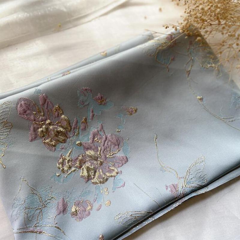 100*150cm Butterfly Jacquard Woven Gold Relief Fabric Light Luxury Chinese Style Yarn Dyed Fabric For Diy Sewing Dress Shirts