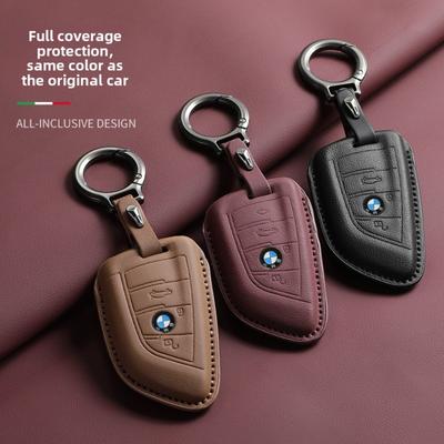 Leather for BMW Key Case for 3 5 7 Series Key Cover Shell Protector for 525 4 Series Trendy Unisex Accessory
