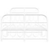 Metal Bed Frame with Headboard and Footboard White 120 x 190 cm