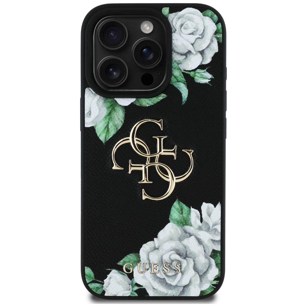 Etui Guess Grained Roses Big 4G Logo Do  Iphone 16 Pro Max Czarny