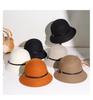2025 Women's British Retro Wool Felt Hat: Autumn/Winter Fashion Belted Bucket Hat