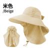 Big-brimmed bucket hat women's dew ponytail sun protection hat summer sun hat outdoor sun hat UV protection mountaineering hat