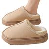Fashion Platform Fluffy Slippers Women House Flats Fashion Plush Winter Designer Shoes Ladies Home Elegant Brown Fur Slippers Suede