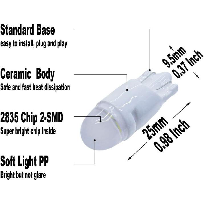 Yoper White Interior LED Light Package Kit Compatible With Ford F-150 1997-2014 F-250 F-350 F-450 F-55 2000-2014 Replacement Bulbs 12Pcs