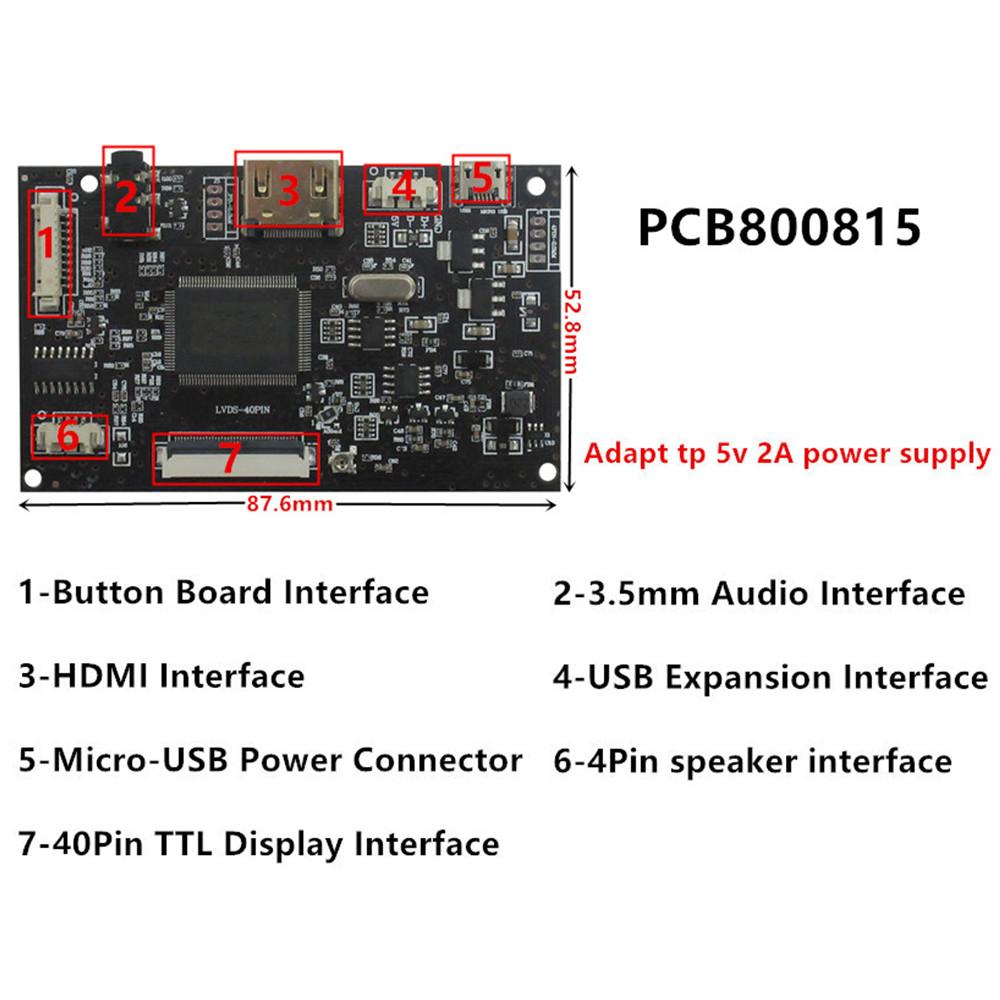 8 Zoll 1024*768 IPS LCD Bildschirm Display und Treiber-Steuerplatine HDMI-kompatibel für DIY Lattepanda, Raspberry Pi PC Monitor