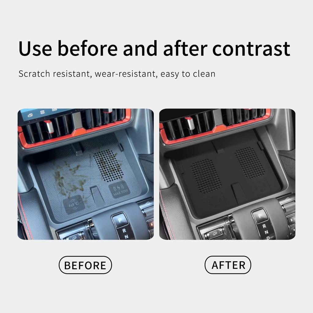 for BYD SHARK 2025 Non-slip Mat Central Control Wireless Charging Pad Car Pickup Interior Accessories Silicone Protective Pad