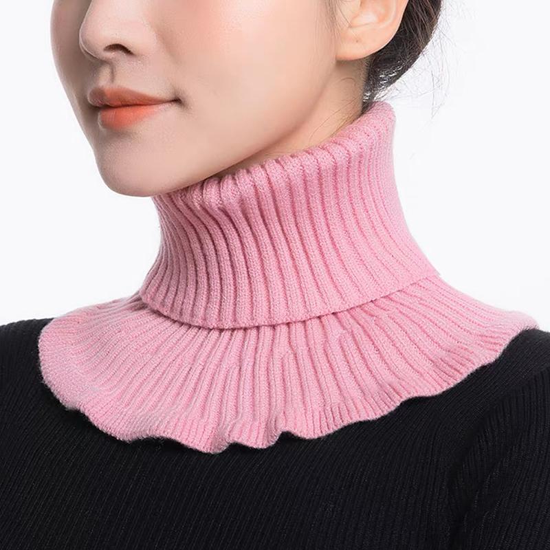 Women Knitted Fake Collar Scarf Warm Turtleneck Neck Warmer Detachable Winter Windproof False Scarf