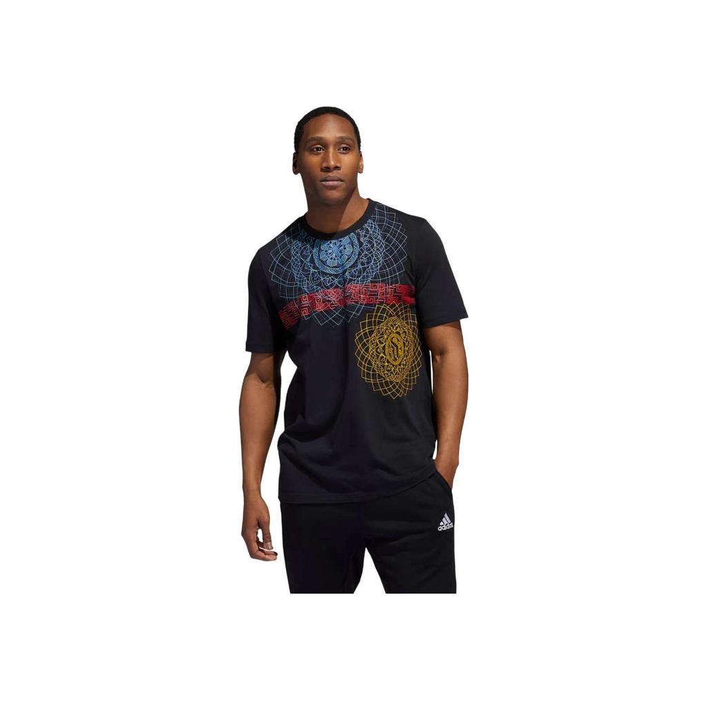 adidas Round Neck Breathable Casual Short Sleeve T-Shirt Men Tops Black GR9924