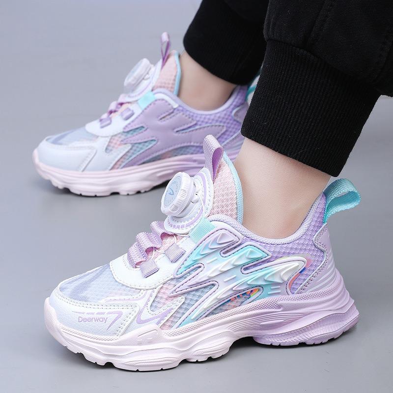 Barnsneakers, vridspännen, nätsskor, nätsskor, lätta, stötdämpande, andningsbara, pappaskor för sommaren