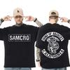 Double Sided Printed T-shirt Men's and Women's Fashion Hip Hop Rock Short Sleeve T-shirt Summer Cotton T-shirt Top