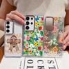 Floral Pattern Case For Samsung S26 S25 Ultra S24 FE S23 Plus S22 S21 A15 A16 A17 A35 A36 A37 A54 A55 A56 A57 5G Plating Lens Soft Cover