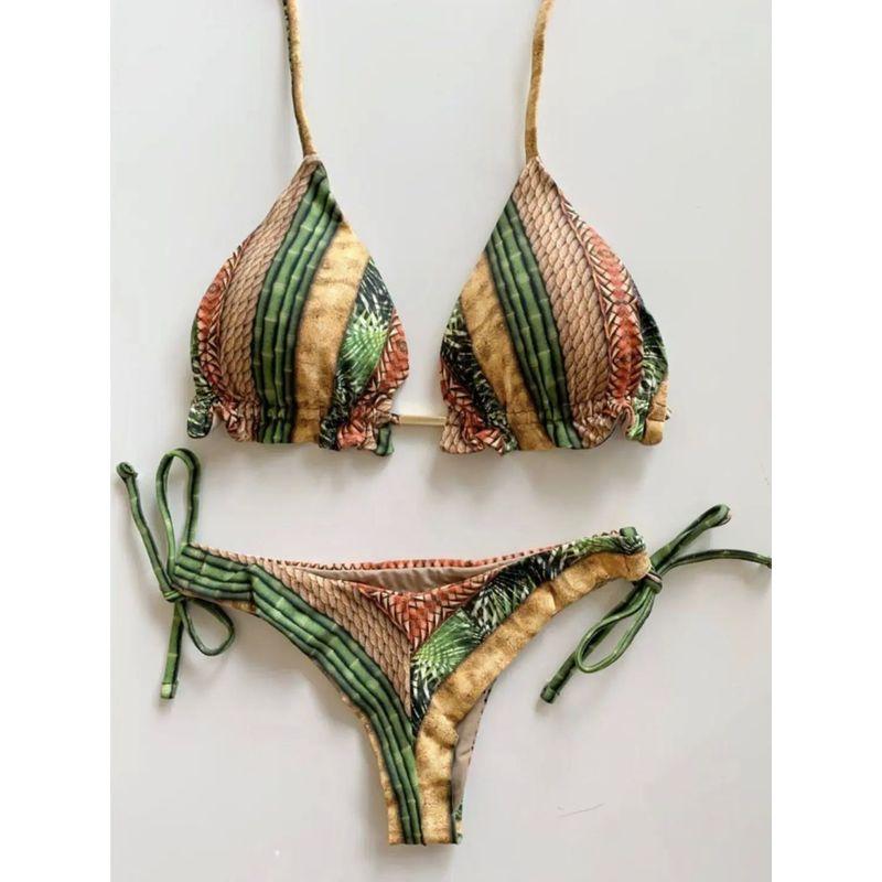 

Minimalist Printed Backless Bikini Set Minimalist Print Halter Bikini Suit BK001 L