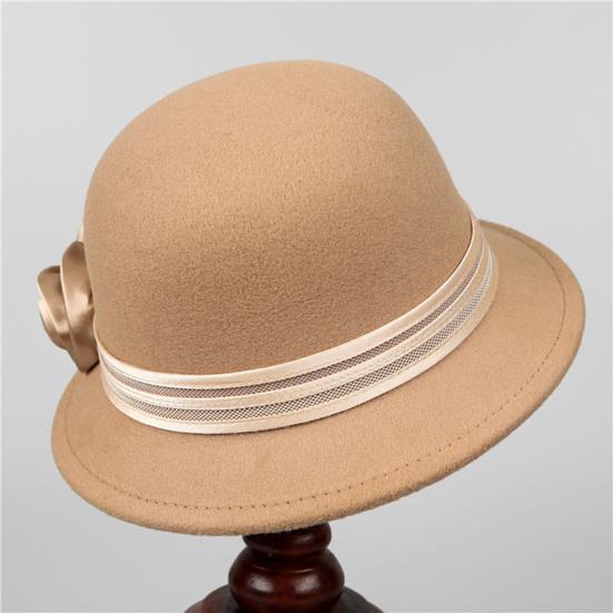 Fisherman Hat Women Winter Basin Solid Color Faux Pearls Floral Decoration Bucket Hat Outdoor Activities Travel Daily Wear